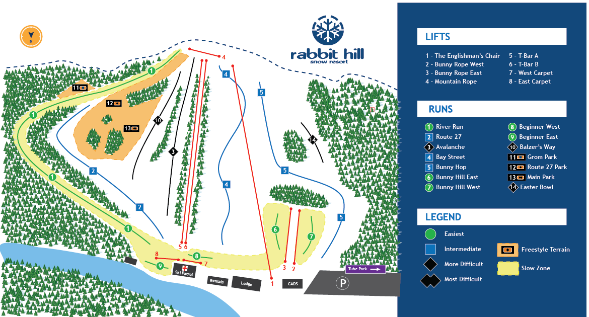 Rabbit Hill Snow Resort Trail Map